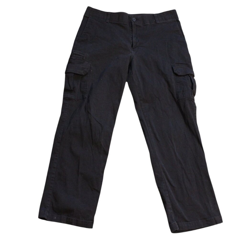 Dickies Mens Black Cargo Work Pants 36x32 Utility Workwear Flexible & Durable